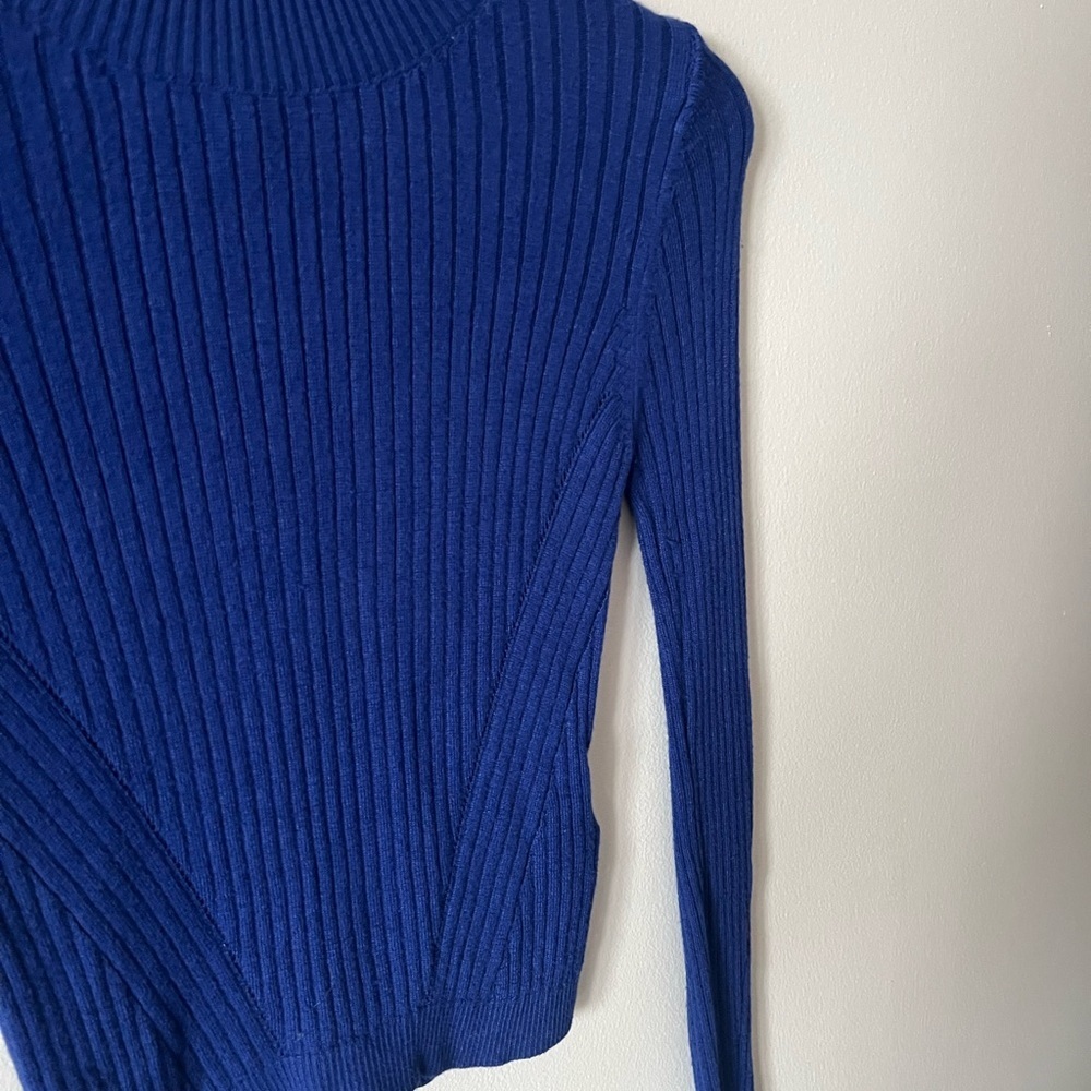 Topshop Blue Ribbed Sweater - Picture 2 of 6